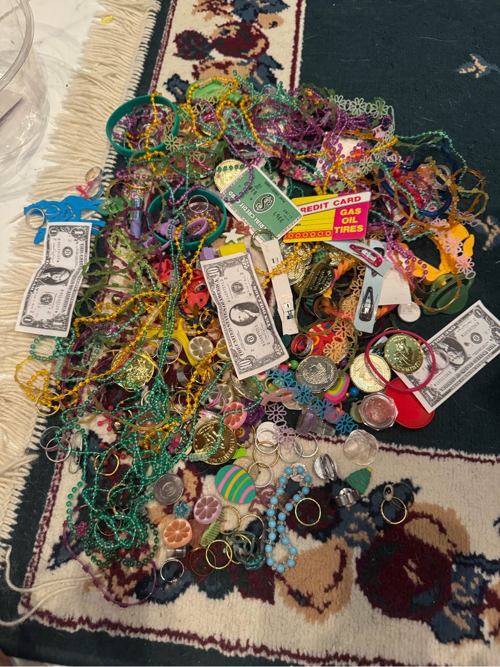 Assorted Party Beads and Toy Coins - Multicolor